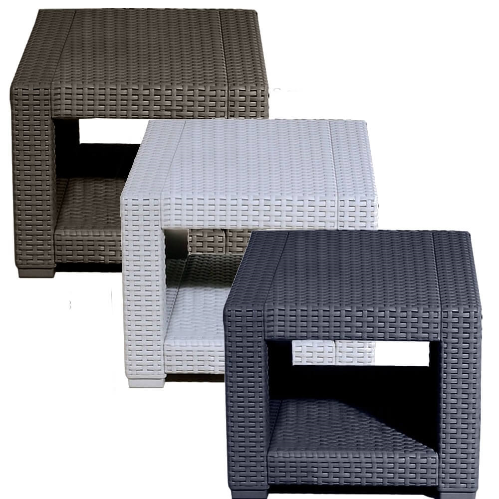 Click to view product details and reviews for Rattan Effect Square Side Table Rattan Square Side Table Graphite.